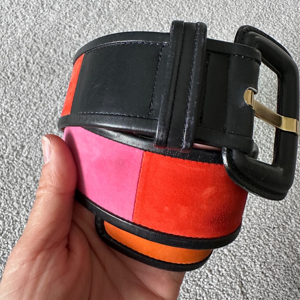 Rare Escada Pink Orange Red Belt Size 34 West Germany